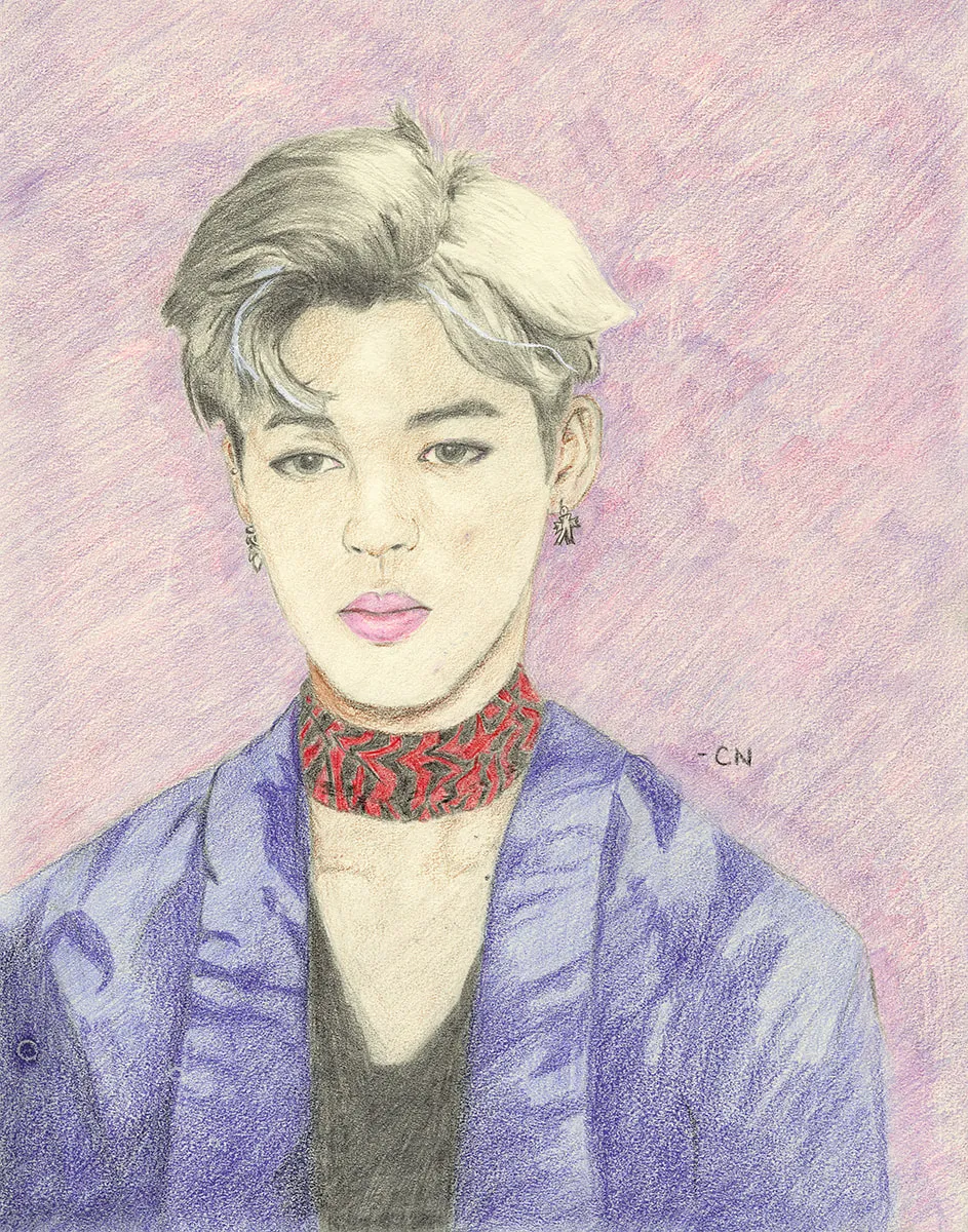 Colored pencil portrait, part of the Chienchilla Arts collection